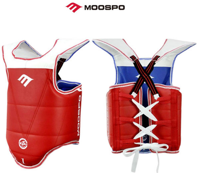 SG 무스포 태권도 양면호구 빨강+파랑 프로 격투기 보호구 몸통보호대, 1개