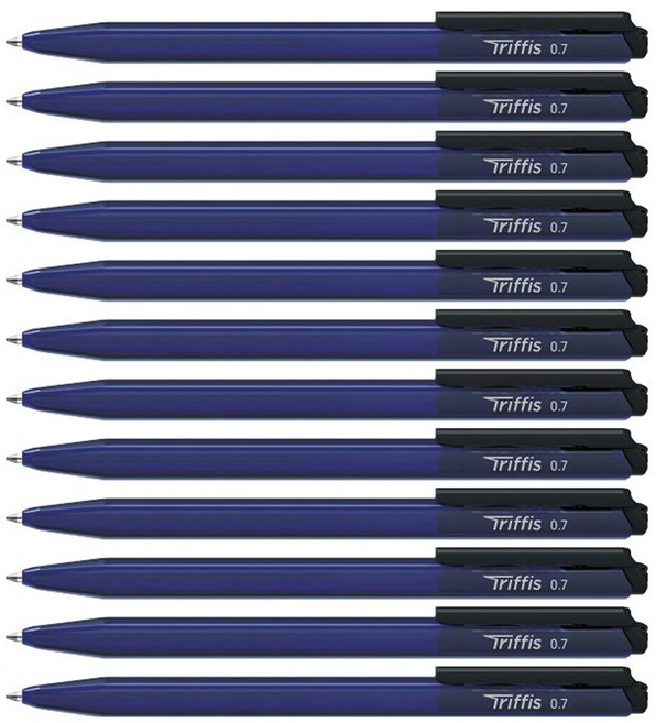 모나미 트리피스 볼펜 0.7mm, 청색, 12개