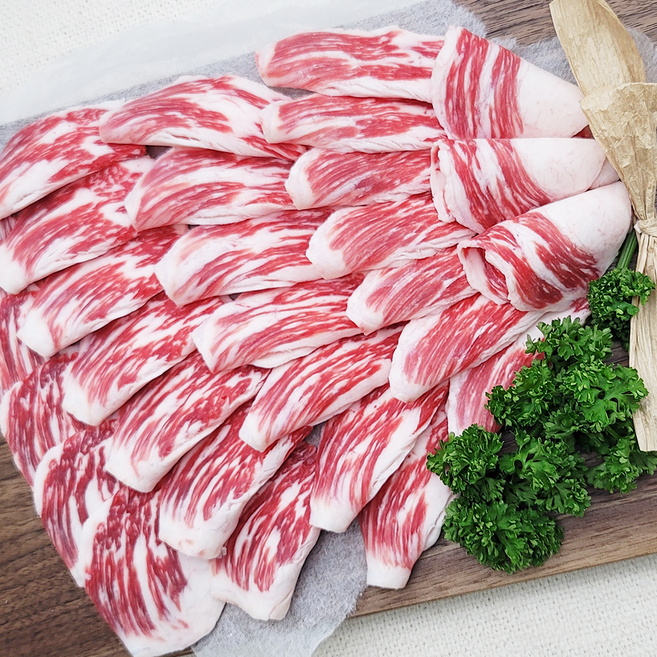 한우 차돌박이(1 1+등급) 구이용 300g 샤브샤브용 홈파티 소고기 냉동, 2개