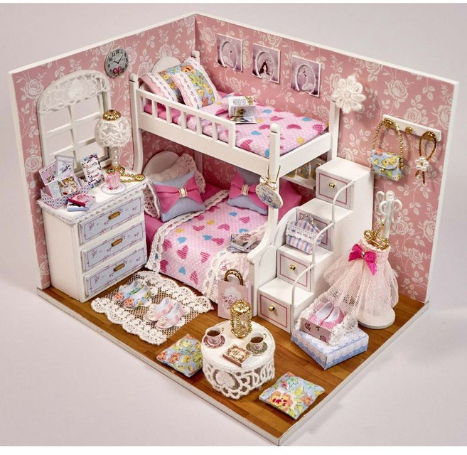 BEACON DIY 미니어처 하우스_핑크 하우스, 혼합, 1개