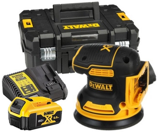 디월트 DCW210P1 충전 원형 샌더 20V 전동 원형 샌딩기 5A배터리 1개 세트, 1