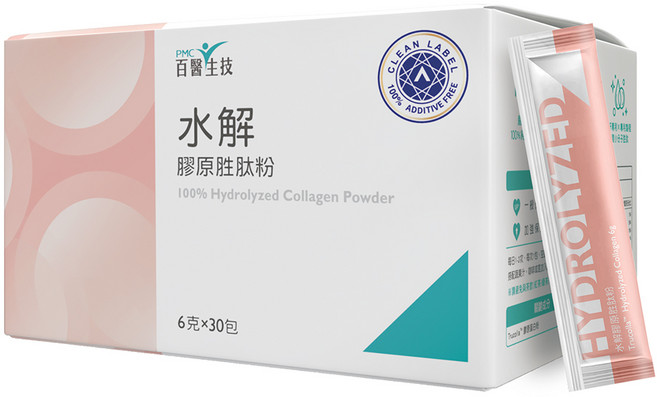 PMC百醫生技 水解膠原胜肽粉 彈力支撐 青春飽滿 小分子膠原蛋白, 210個, 7盒組(共210包), 6g