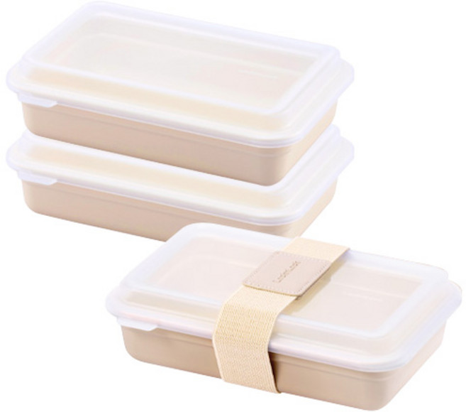 락앤락 투고 밀프렙 600ml x 3p + 고정 밴드 세트, 혼합색상, 1세트