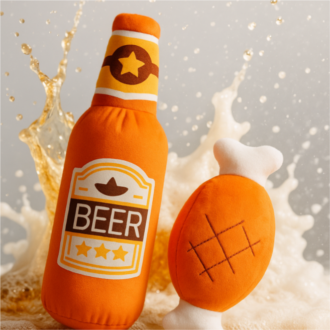 ALROX 강아지 치킨 맥주 장난감, 1개, 치맥