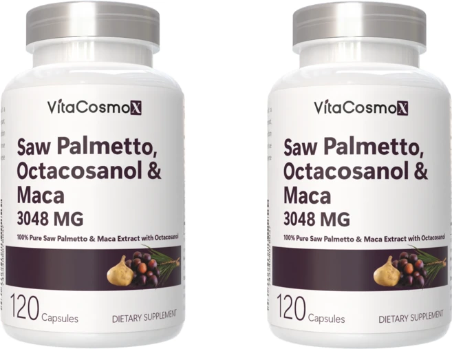 VitaCosmoX 비타코스모엑스 프리미엄 쏘팔메토 옥타코사놀 & 마카 3048mg 120 야채캡슐, 2개, 120정 - 쿠팡