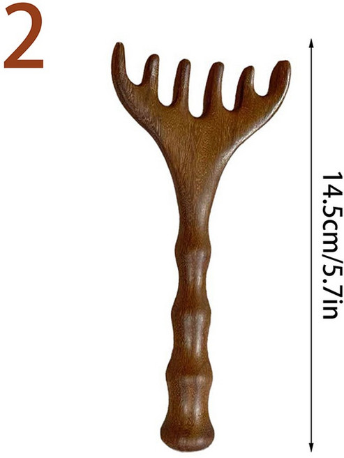 바디 자오선 마사지 빗 백단향 사슴 넓은 치아 침술 혈액 순환 정전기 부드러운 모발, 2) 1