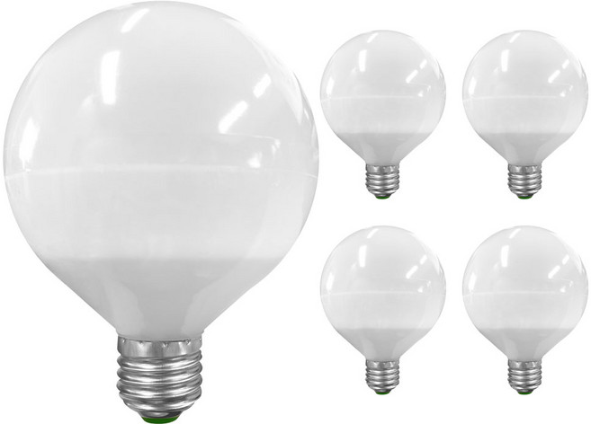 런던라이팅 LED E26 볼전구 12W, 숏타입, 5개, 주백색