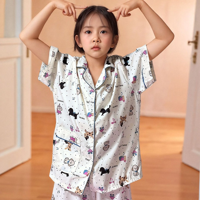 mmsi 주니어 남여공용 잠옷 어린이 캐릭터 오픈 파자마