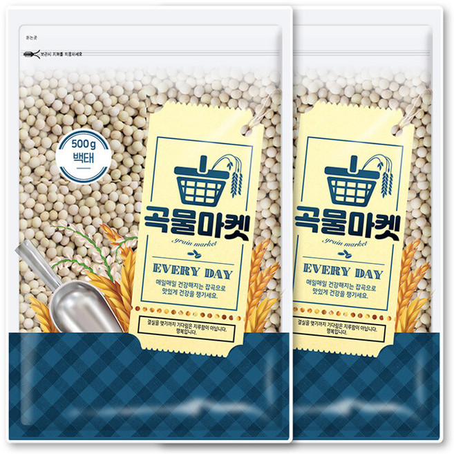[더프레시] 곡물마켓 국내산 백태 500g x 2, 2개