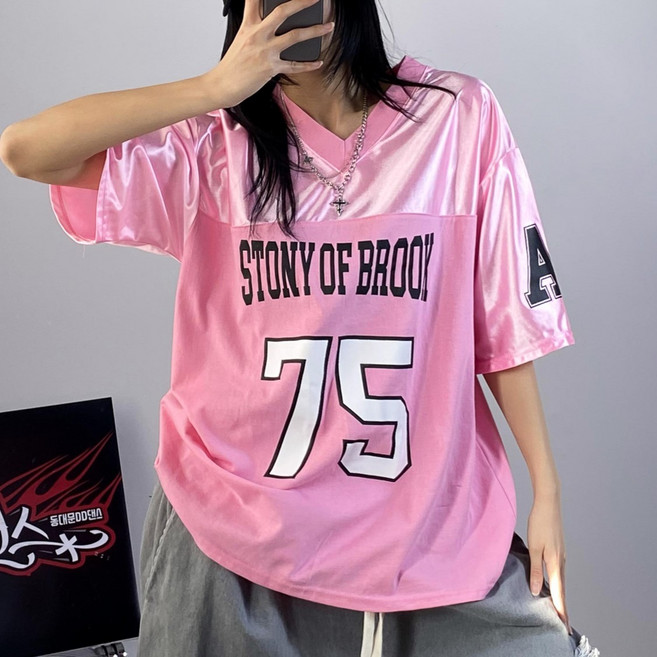 당일발송 디디댄스 자체제작 브이넥 75 배색 반팔 댄스복 줌바닷컴 방송댄스의상