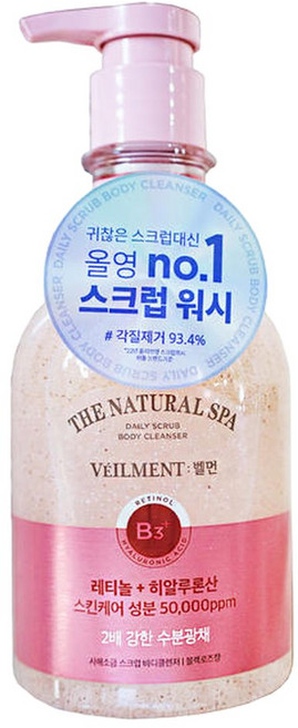 엘지 온더바디 바디클랜저 벨먼 내추럴 스파 스크럽 블랙로즈 사해소금 400ml, 1개