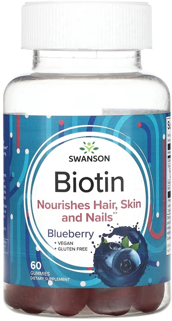 Swanson 비오틴 블루베리 구미젤리 60개, 60정, 1개 - 쿠팡