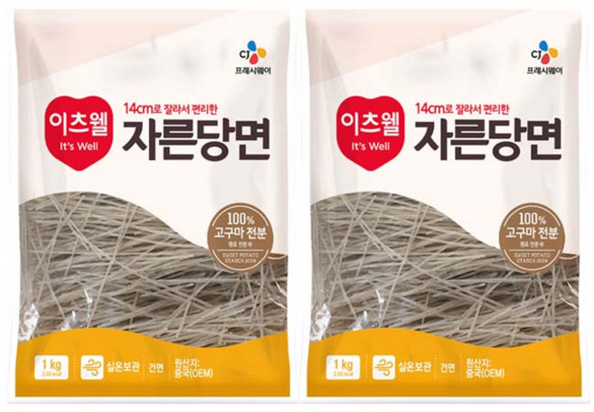 이츠웰 자른당면 14cm, 1kg, 2개