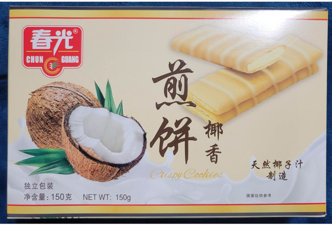 터보마켓 중국식품 춴광 코코넛맛 야자전병과자 150g, 1개