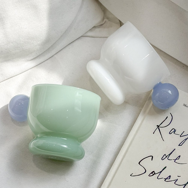 헤이루미 소프트 홈카페 동글동글 인테리어 머그컵, 1개, 화이트