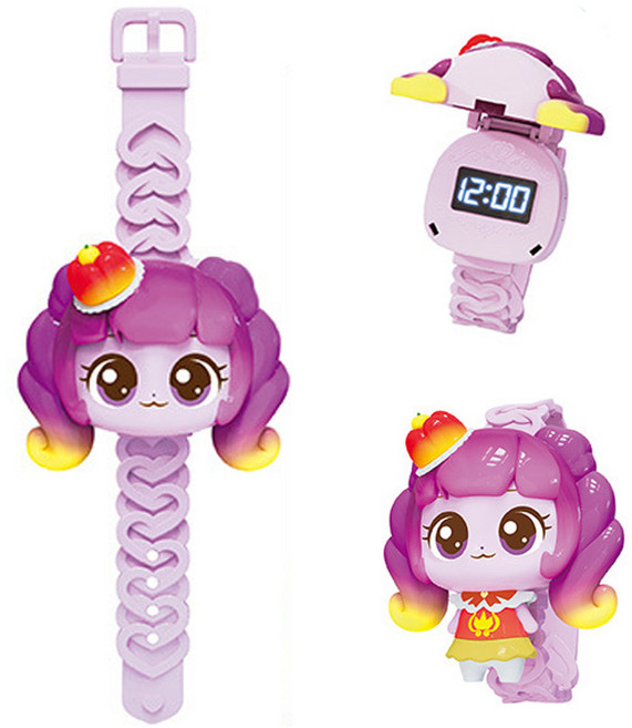 캐치티니핑 전자 손목시계 악세사리 모장 변신 시계 전자 손목시계XT-921427-199419, 1개, 보라색