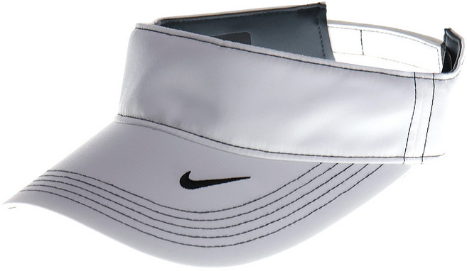 나이키 드라이핏 스우시 스티치 바이저 썬캡 429466 골프 테니스, 화이트