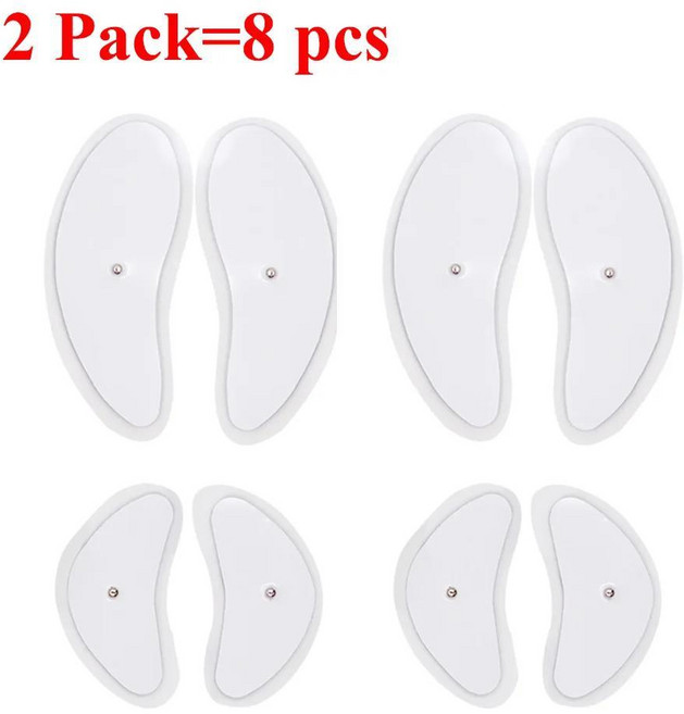 근육 자극기 얼굴 슬림 전극 패드 리프팅 마사지 장치 뷰티 스킨 케어, 01 2 Pack (8pcs), 색상: 1. 2 Pack (8pcs)