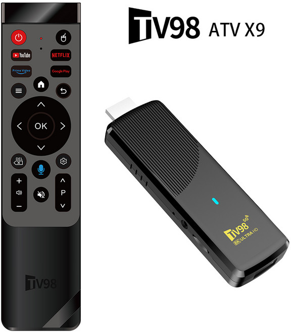 PYHO TV셋톱박스 4K 듀얼밴드 5G+WIFI6 안드로이드12 TV케이스+블루투스 음성리모컨 TV98, 1개, X9(2G+16G)