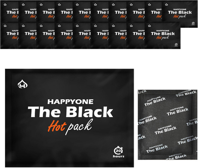 해피원 프리미엄 손난로 핫팩 더 블랙 180g, 20개