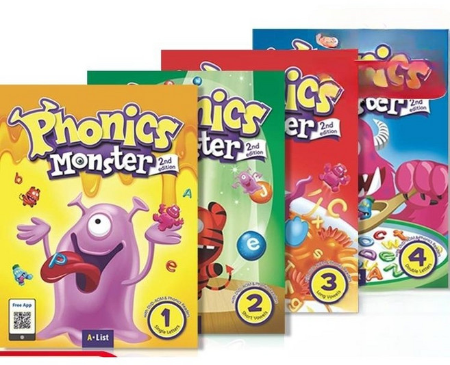 Phonics Monster 1234 레벨 워크북, 레벨 4 학생용 교재 + 워크북