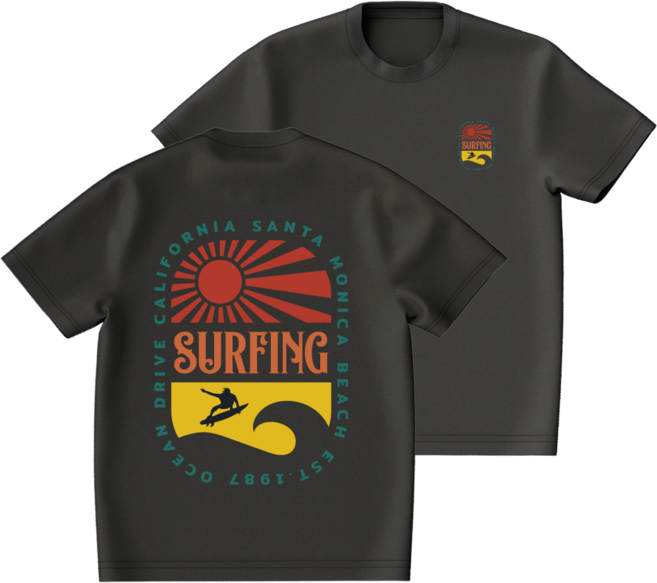 오버핏 반팔 래쉬가드 산타모니카비치