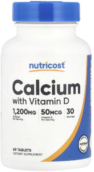Nutricost 비타민D 함유 칼슘 60정 Nutricost (뉴트리코스트), 1개 - 쿠팡