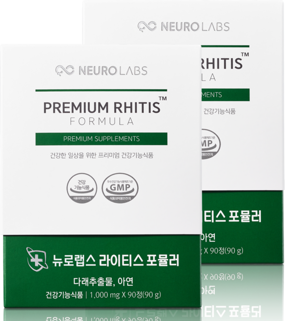 뉴로랩스 라이티스 포뮬러 2SET / 다래추출물 아연 영양제 / 면역과민반응 면역력 균형, 90정, 2개