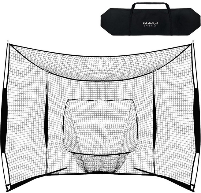 카라다스타일 대형 야구 연습 그물망 3.8 x 2.4m 타격/피칭용, Black (Black)
