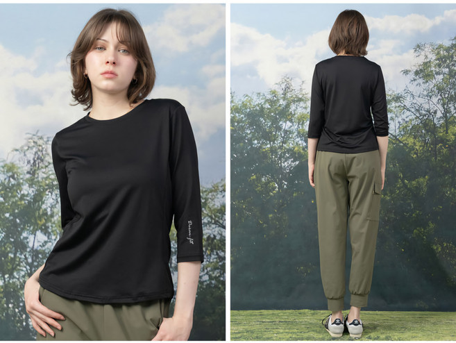 뒤란 7부 티셔츠 4159~사방스판~쿨소재~봄 여름 가을~소재굿! 예쁜핏~요가 필라테스 점핑 스피닝 줌마댄스 헬스~PT~ _뉴코아울산점 뒤란