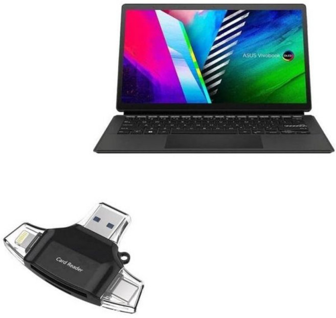 BoxWave 스마트 기기 ASUS VivoBook 13 Slate T3300 호환 AllReader SD 카드 리더기 microSD 컴팩트 USB 제트 블랙 2480259, BoxWave 스마트 기기 ASUS VivoBook 1