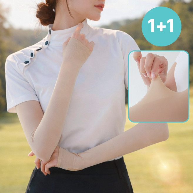 시크도트 냉감소재 자외선차단 손등커버 골프 쿨토시, 2세트, 쿨링 스킨