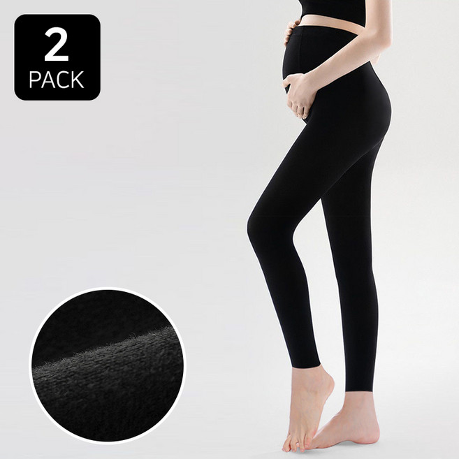 패션파트너 프리미엄 하이서포트 복부 두 줄 봉제선 임산부 기모 레깅스 팬티 스타킹 타이즈 2P