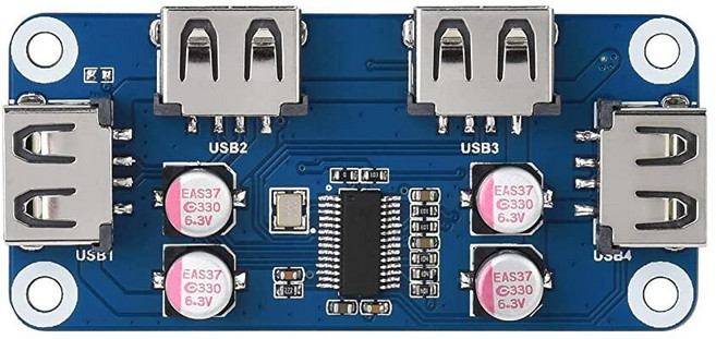 Waveshare USB HUB HAT (B) 라즈베리 파이 시리즈용 확장 USB 2.0 포트 4개