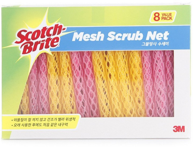 스카치브라이트 그물망사 수세미 MN-900, 8개입, 3개
