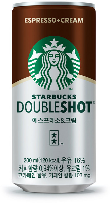 스타벅스 더블샷 에스프레소앤크림, 더블샷 에스프레소크림 200ml x 36개입, 200ml