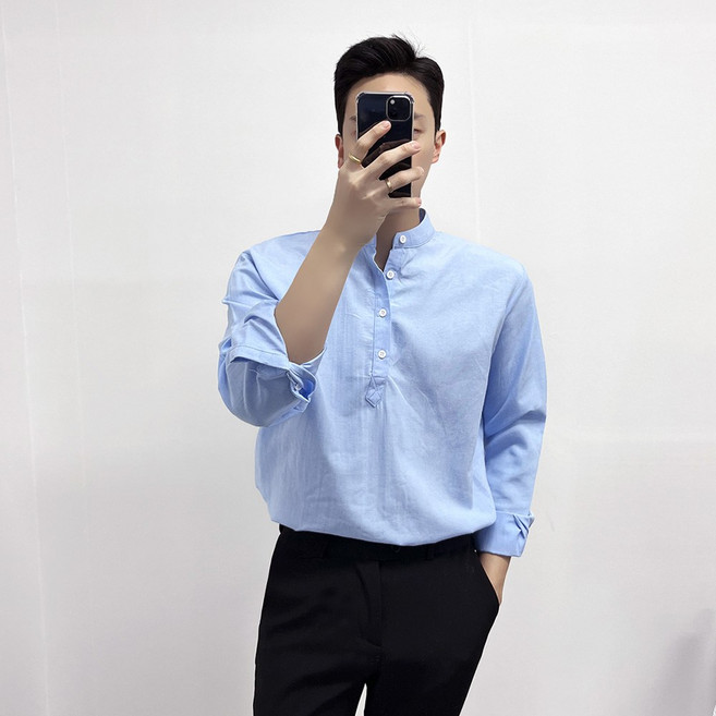 콘피아르 솔리드 헨리넥 셔츠 TC6109