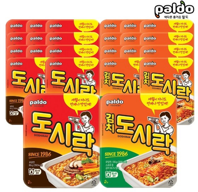 기타 팔도 도시락 86g 12개 + 김치, 24개