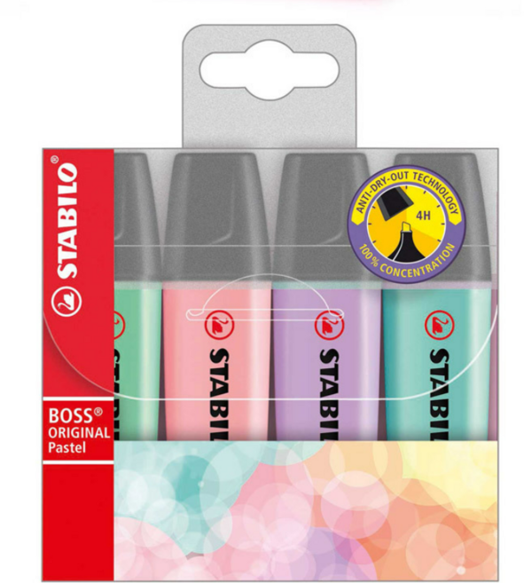 스타빌로 보스 오리지널 파스텔 형광펜 4색 6색 세트, 1개 4색Aset