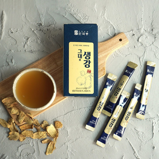 [더조은푸드] 생강을 그대로 담은 생강청 스틱생강 20ml x 15포, 2개