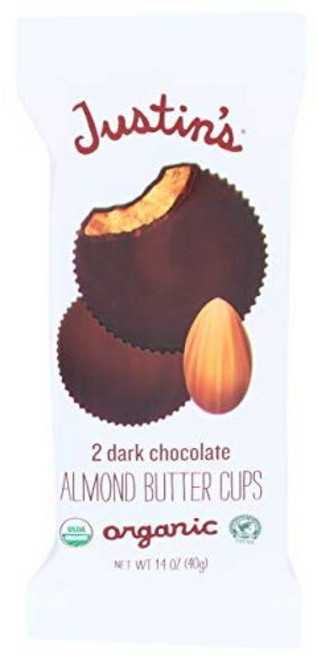 저스틴스 유기농 다크 초콜릿 아몬드 버터 컵 1.4온스 JUSTINS Organic Dark Chocolate Almond Butter Cup 1.4 OZ, 1.4온스(1팩), 1개