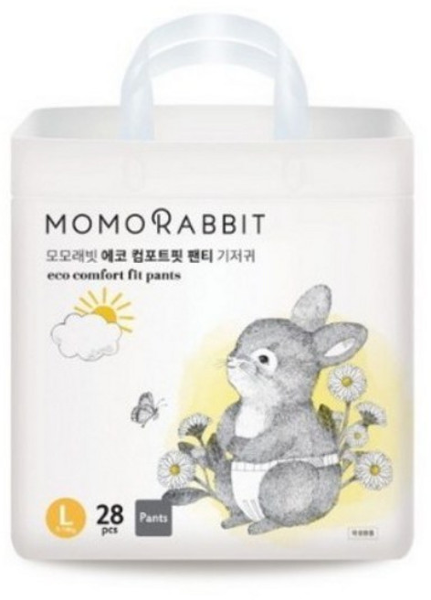 모모래빗 에코컴포트핏 팬티기저귀 4팩 팬티형 아동공용, 대형(L), 28매