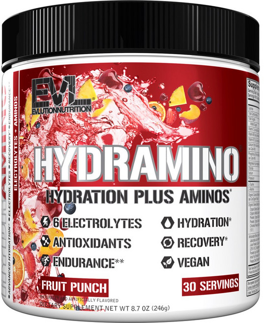 EVLUTIONNUTRITION HydrAmino電解質補水胺基酸粉 水果賓治風味, 1罐, 246g