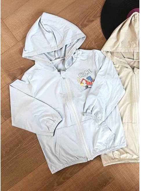 男童冰絲防曬外套 恐龍圖案連帽透氣外套