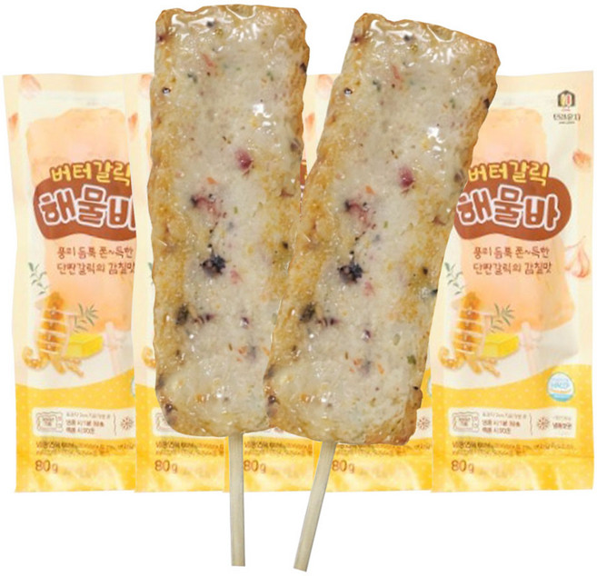 소담채가 밀가루없는 수제 어묵바 핫바 버터갈릭 해물바, 6개, 80g