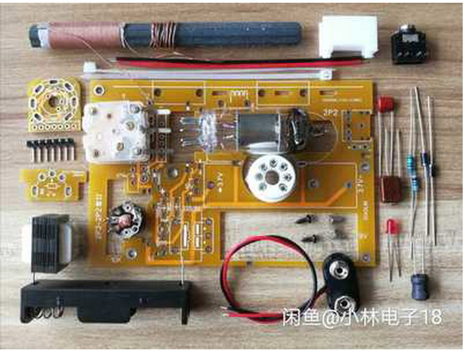 단일 램프 중파 라디오 키트 배터리 2P2 튜브 없는 2P3 케이스, 1)A set DIY