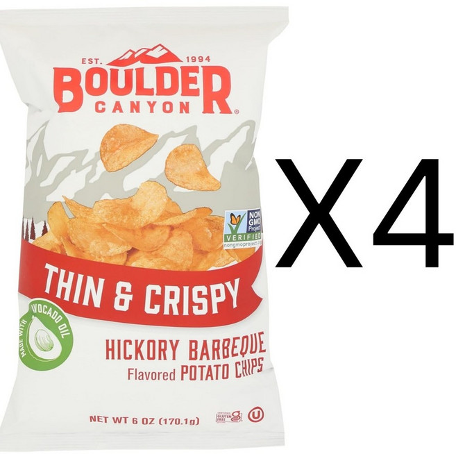 BOULDER CANYON 히코리 바비큐 감자칩 미국 직배송 170g 4개