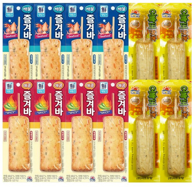 핫바 어묵바 3종 12개 (오륙도맛바4+해물즐겨바4+매콤즐겨바4), 1개, 840g