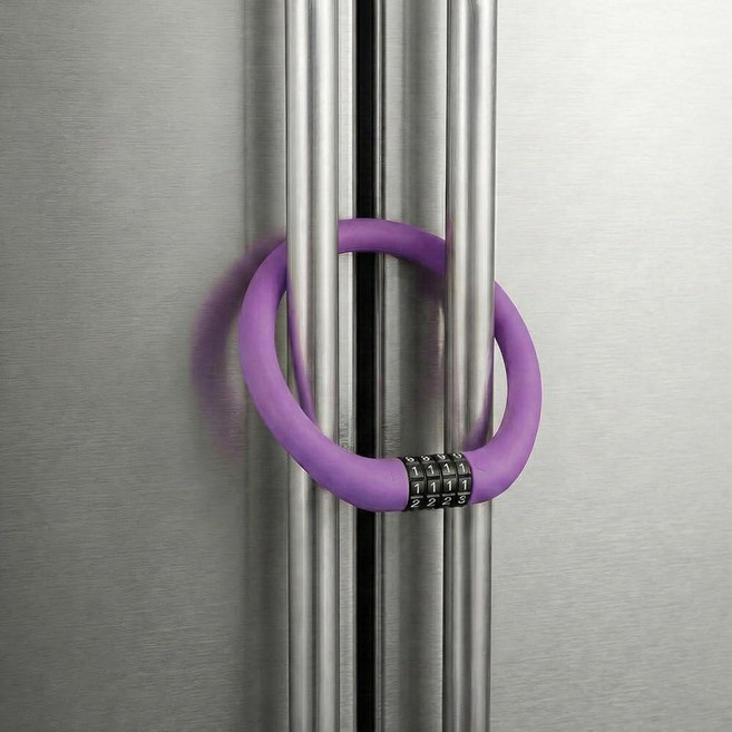 ISHMERAI Refrigerator Combination Lock Child Proof Fridge Lock for French Door & Cabinet (Pink) 3, lavender purple