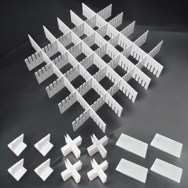 디어데일리 '고정부품 증정'으로 흔들림없이 얇은 서랍칸막이, 본품 20개(고정부품 세트), 화이트